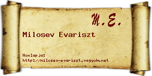 Milosev Evariszt névjegykártya